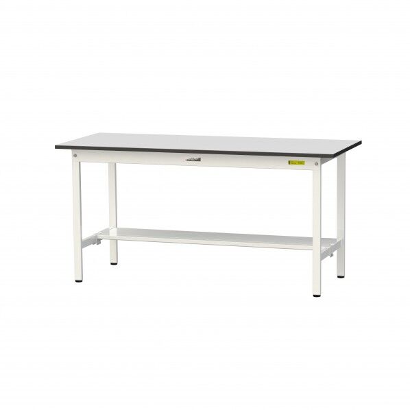 ワークテーブル 固定式 半面棚板付