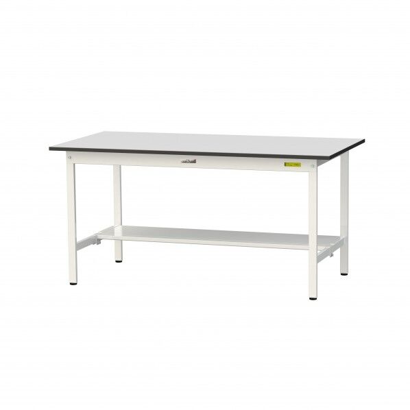 ワークテーブル 固定式 半面棚板付