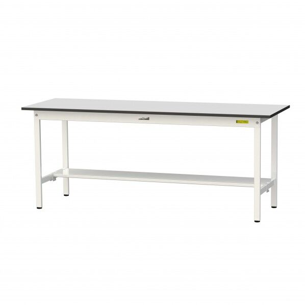 ワークテーブル 固定式 半面棚板付