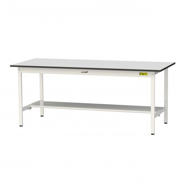 ワークテーブル 固定式 半面棚板付