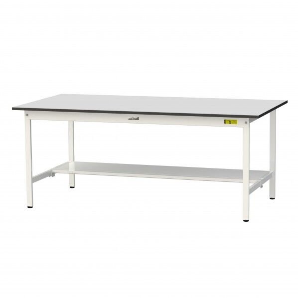 ワークテーブル 固定式 半面棚板付