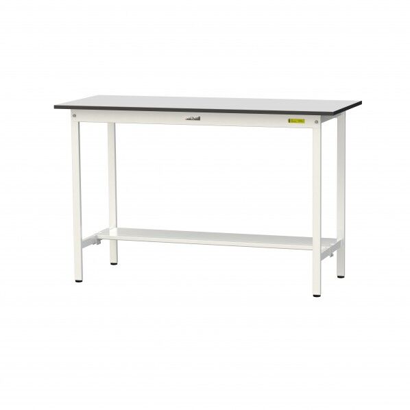 ワークテーブル 固定式 半面棚板付