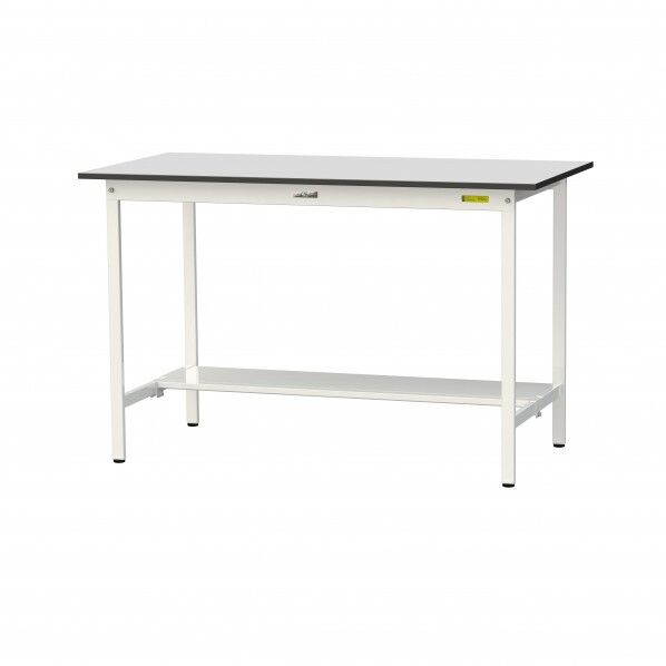 ワークテーブル 固定式 半面棚板付