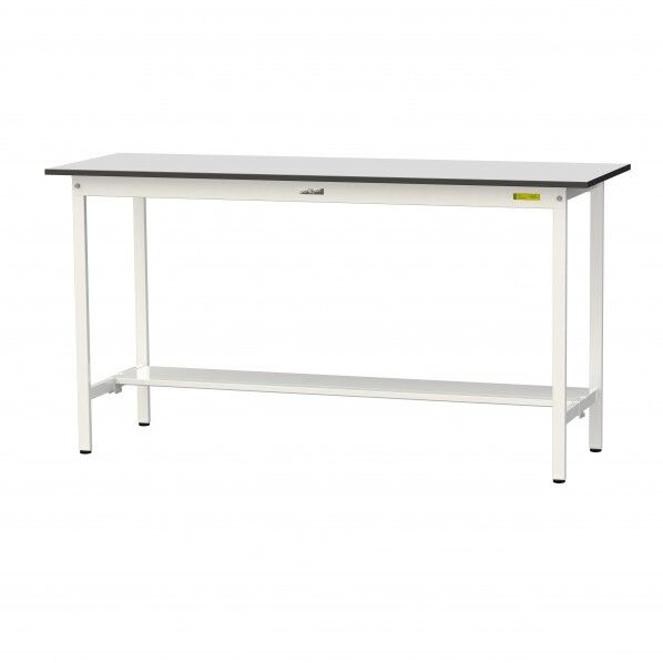 ワークテーブル 固定式 半面棚板付