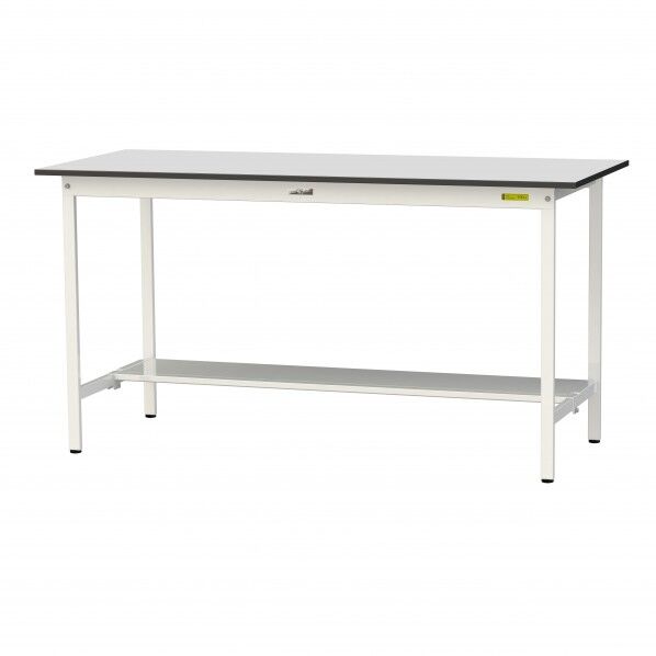 ワークテーブル 固定式 半面棚板付