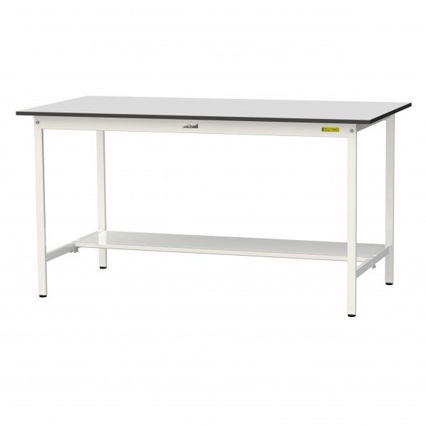 ワークテーブル 固定式 半面棚板付