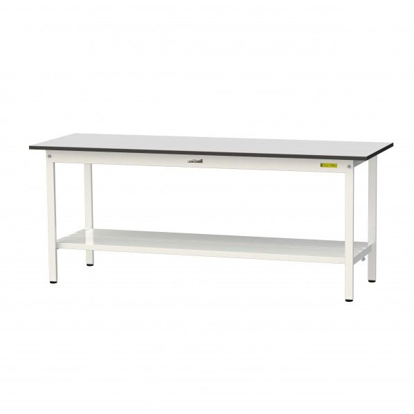 ワークテーブル 固定式 全面棚板付