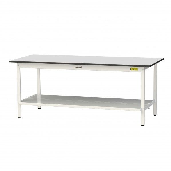 ワークテーブル 固定式 全面棚板付