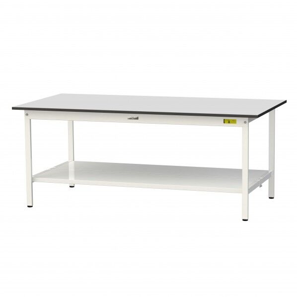 ワークテーブル 固定式 全面棚板付