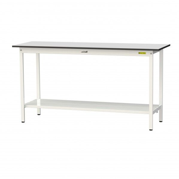 ワークテーブル 固定式 全面棚板付