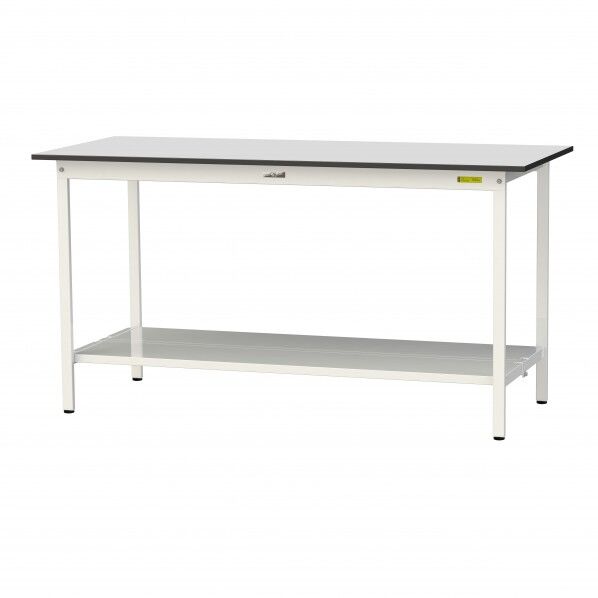 ワークテーブル 固定式 全面棚板付