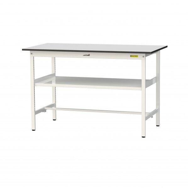 ワークテーブル 固定式 中間棚板付