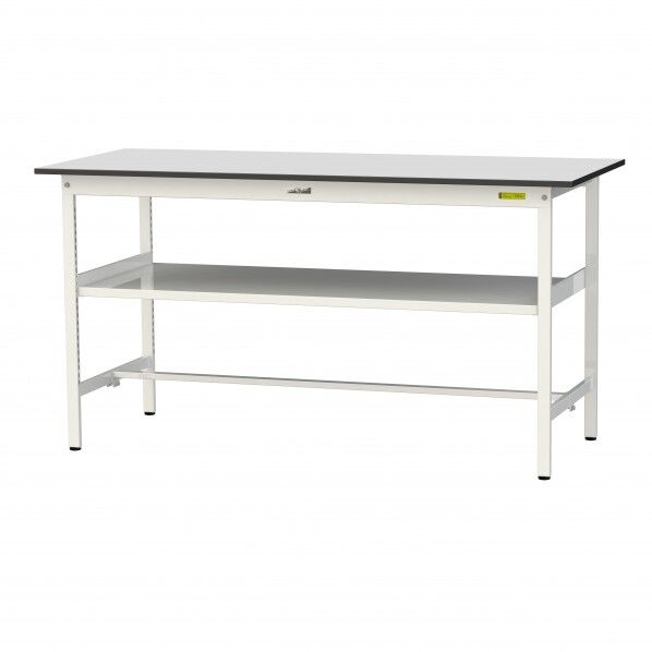 ワークテーブル 固定式 中間棚板付