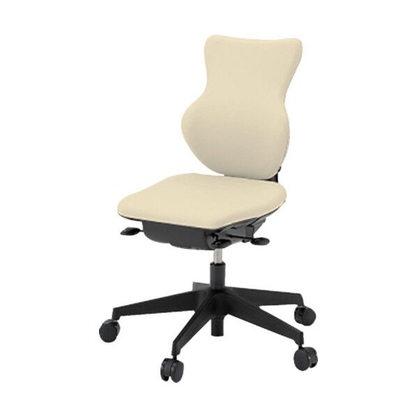 「カシコチェア」 肘無し 背裏ブラック張地 ミルキーホワイト KE-340GJ-T1H8 1