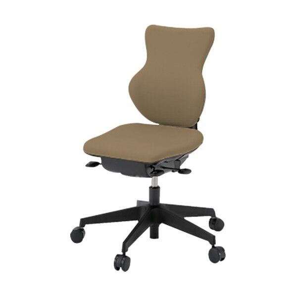 「カシコチェア」 肘無し 背裏ブラック張地 シュガーブラウン KE-340GJ-T1K3 1