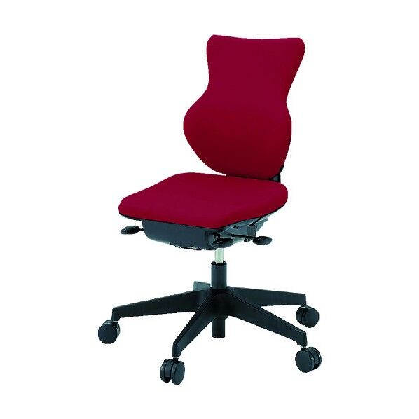 「カシコチェア」 肘無し 背裏ブラック張地 ラズベリーレッド KE-340GJ-T1M4 1