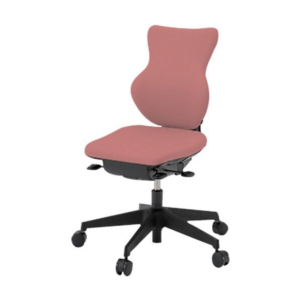 「カシコチェア」 肘無し 背裏ブラック張地 コーラルピンク KE-340GJ-T1M6 1