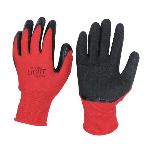おたふく手袋 13G天然ゴム背抜き手袋 M レッド A-371 1点