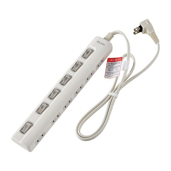 スイッチ付タップ LEDランプ 横挿し 6個口