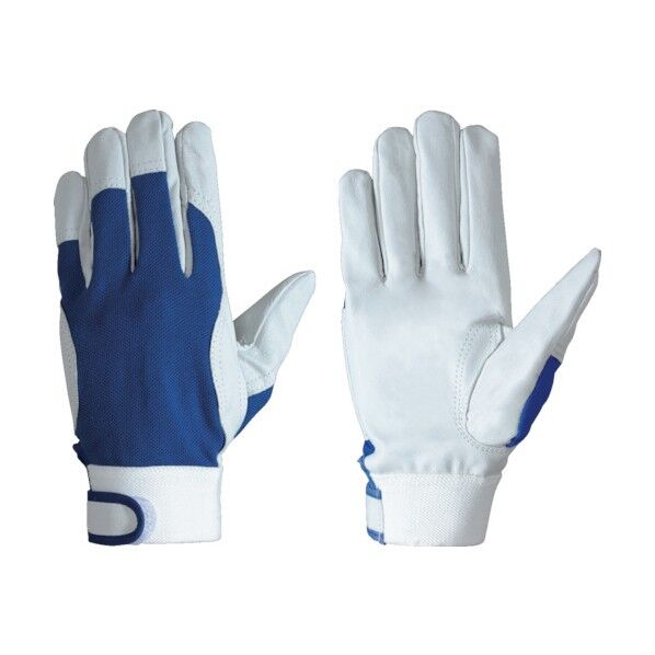 豚革甲メッシュ袖口マジック付129豚白L寸 PL-129L 1双