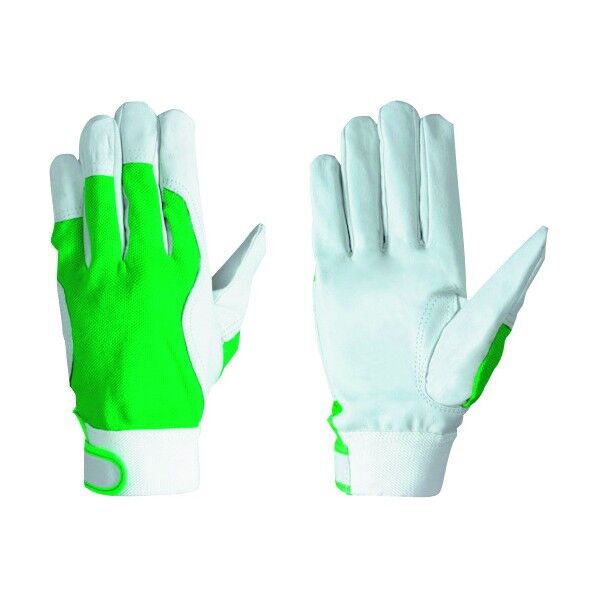 豚革甲メッシュ袖口マジック付129豚白LL寸 PL-129LL 1双