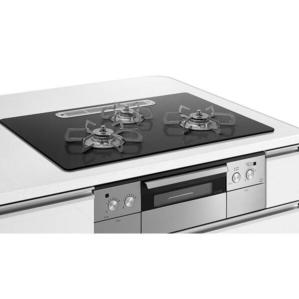 ■都市ガスハイパーガラスコートガスコンロハイグレードモデル 幅60cm TAF960WSTU60C(K) 1点