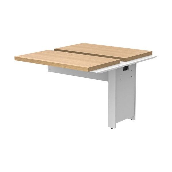 ソリード フリーアドレス用デスク2 増連 W1000×D1200 オーク×ホワイト脚