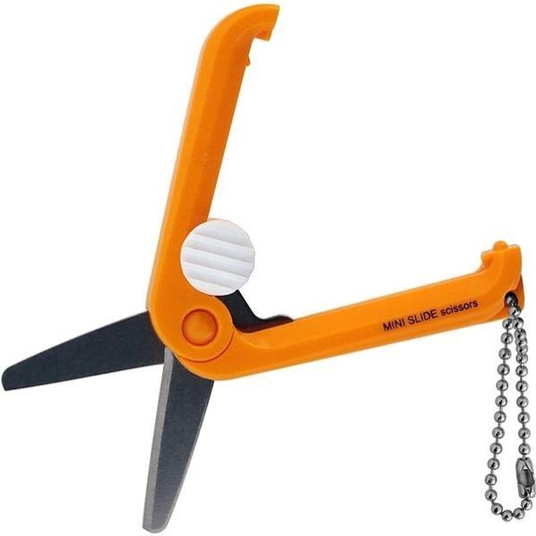 ミニスライドはさみオレンジ ボールチェーン付 1個