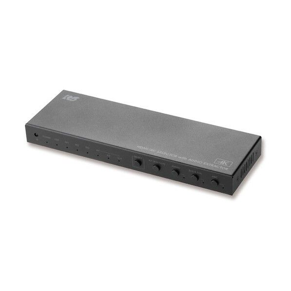 4K60Hz対応 外部音声出力付 4入力1出力 HDMI/AV切替器