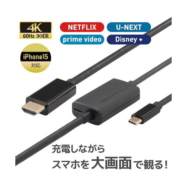 USB Type-C to HDMI 変換ケーブル(PD対応・1m) RS-UCHD4K60-1M 1点