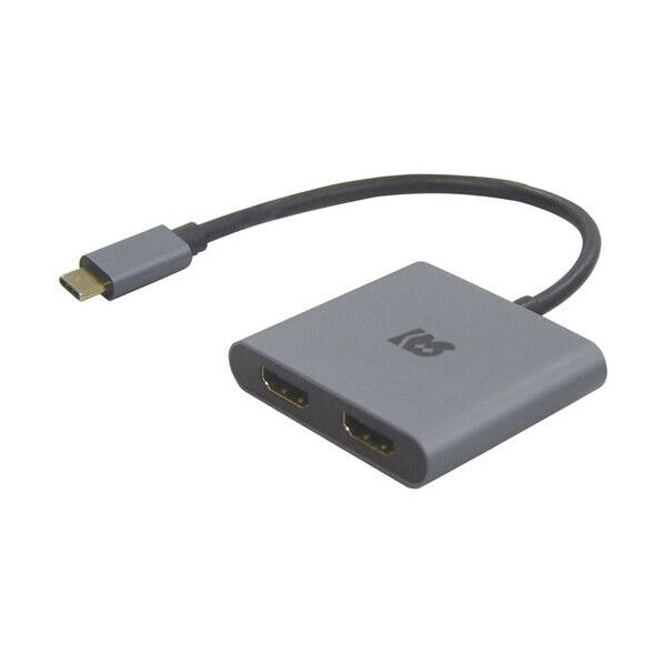 ラトックシステム USB Type-C to デュアルHDMIディスプレイアダプター(PD対応) USB Type-C to デュアルHDMIディスプレイアダプター(PD対応) シルバー RS-UCHD2-PD 1個...