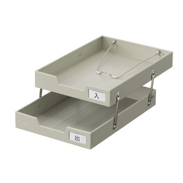  スチールトレー A4縦2段 W241xD338x104mm ライトグレー W241 D338 H104 ST-2M 1個...