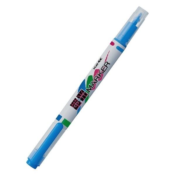  蛍光マーカー(K2)細字0.8mm&太字4mmツイン10本入ライトブルー W11 D14 H138 K2PM-L2BX10 1個...