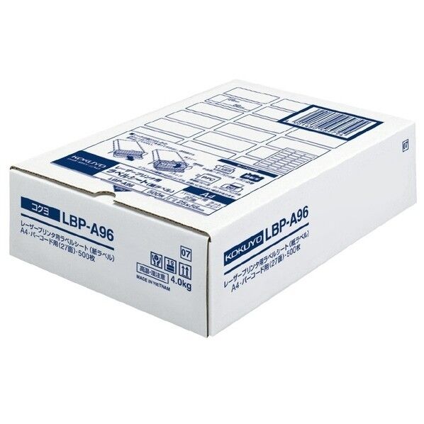 モノクロレーザー用 紙ラベル A4 27面 500枚 W210 D297 H75 LBP-A96 1個...