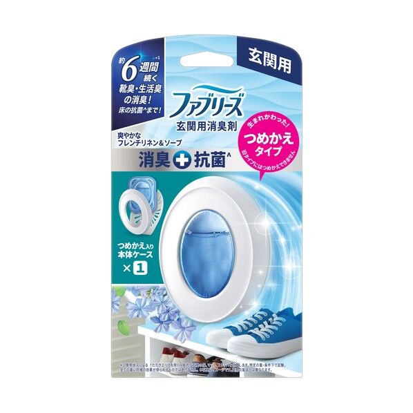 P&Gジャパン 消臭芳香剤 ファブリーズ 玄関用 消臭+抗菌 フレンチリネン&ソープ 詰め替え入り本体ケース 7ml 427341 24個...