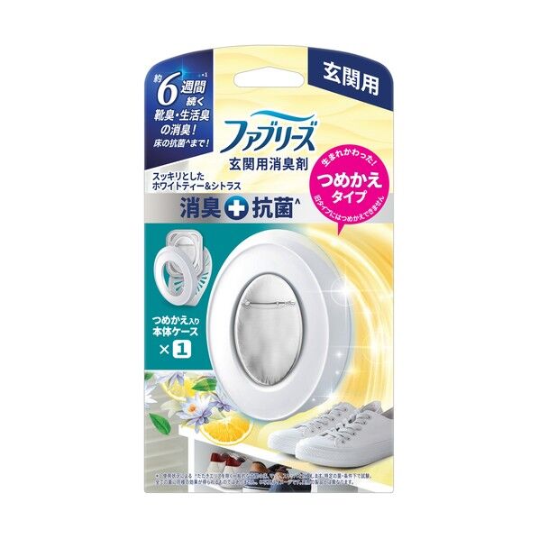 P&Gジャパン 消臭芳香剤 ファブリーズ 玄関用 消臭+抗菌 ホワイトティー&シトラス 詰め替え入り本体ケース 7ml 427342 24個...