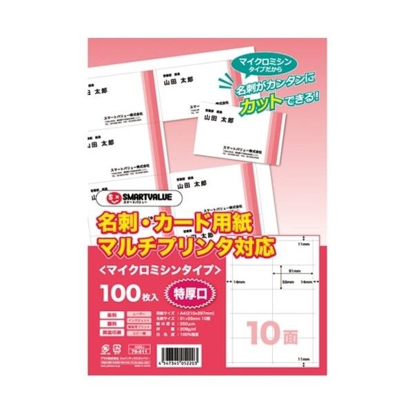 名刺カード マイクロ 特厚 100枚 A080J 100枚