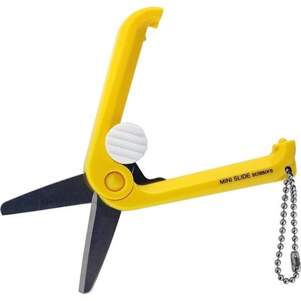 ミニスライドはさみイエロー ボールチェーン付 1個