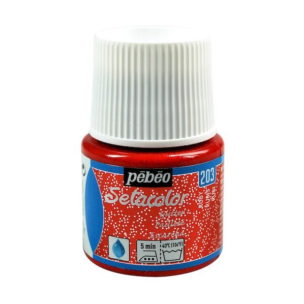 布用水性アクリル絵具セタカラーグリッター 45ml ルビー 329203 1点