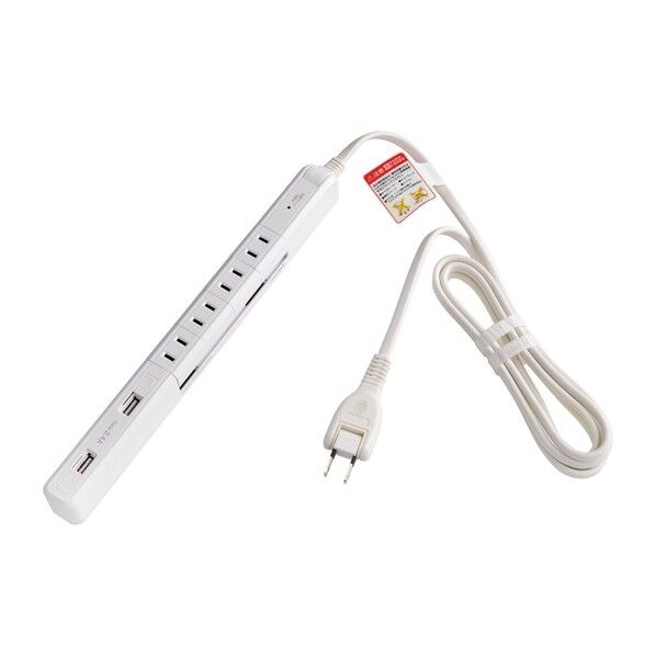4P2mスリム回転USBタップ ホワイト WBS-SL402USB(W) 1個