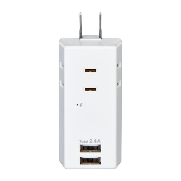 耐雷USBタップ3個口2ポート2.4A