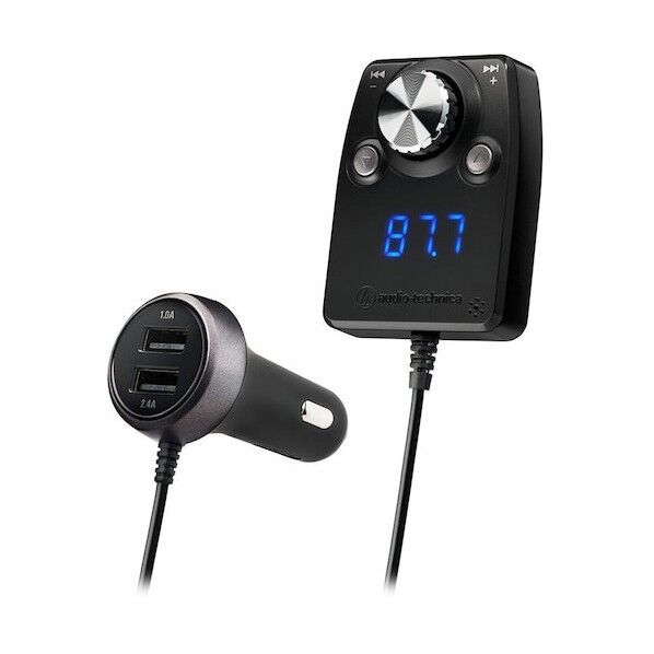 BLUETOOTH搭載ハンズフリー機能付FMトランスミッター AT-FMR5BT MIC BK 1個