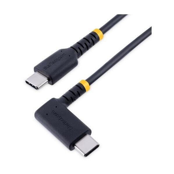 USBケーブル/USB-C - USB-C/30cm/USB 2.0/L型 右向き/60W PD/アラミド繊維補強