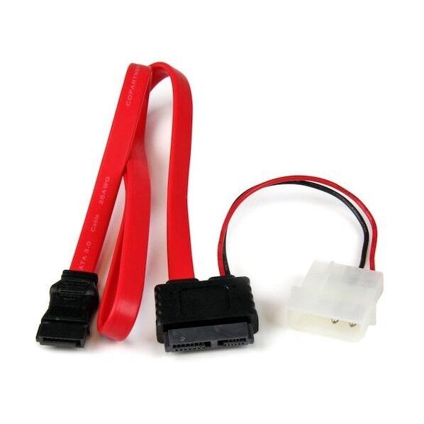 SATA - Slimline SATA変換ケーブル/ペリフェラル電源/50cm/電源データ分岐ケーブル