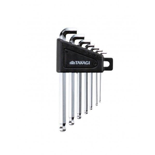 TAKAGI ボールポイント六角棒レンチセットショートヘッド スタビー7本組 ミリ HWS07MBPSH 1セット...