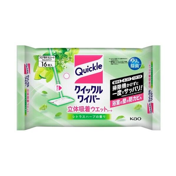 クイックルワイパー 立体吸着ウエット ハーブ16枚