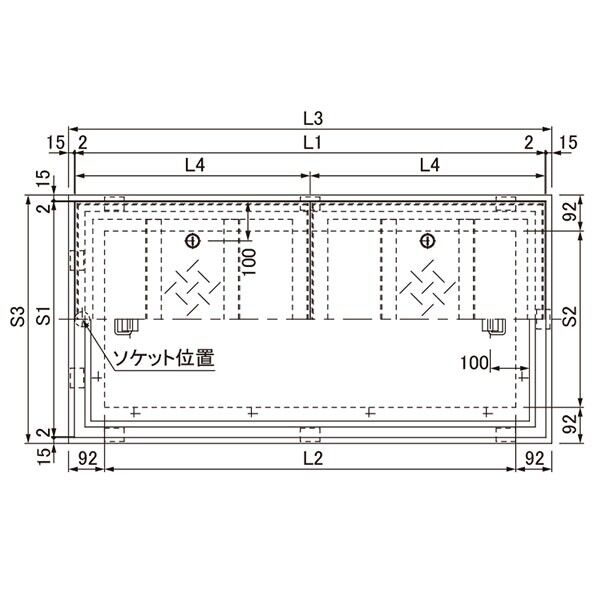 大口径マシンハッチ スチール縞鋼板蓋 二重蓋 密閉型 歩道用