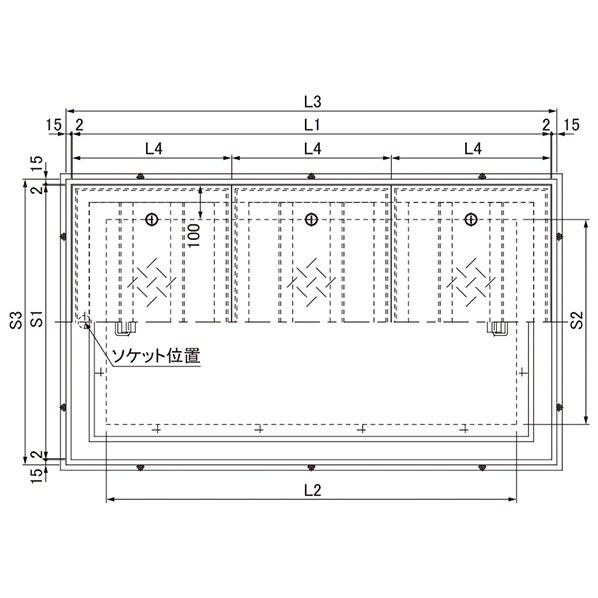 大口径マシンハッチ スチール縞鋼板蓋 二重蓋 密閉型 T-14用