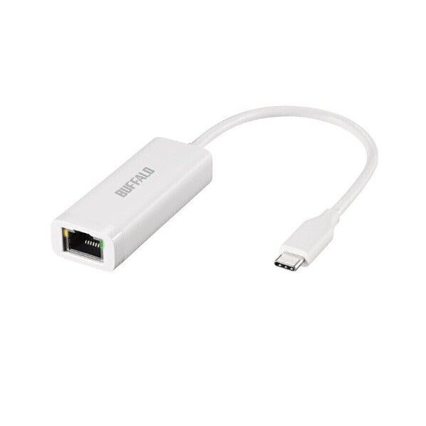 バッファロー Giga USB3.2 Gen1対応 有線LANアダプター Type-C対応モデル ホワイト 幅26×高さ15×奥行68mm LUA6-U3-CGTE-WH 1点