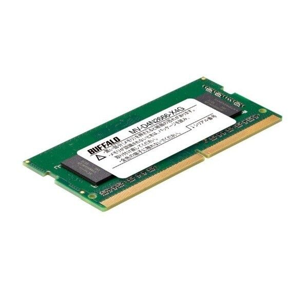 バッファロー PC4-2666対応 260ピン DDR4 SO-DIMM 4GB 幅69.6×高さ30.0×奥行4.1mm MV-D4N2666-X4G 1点